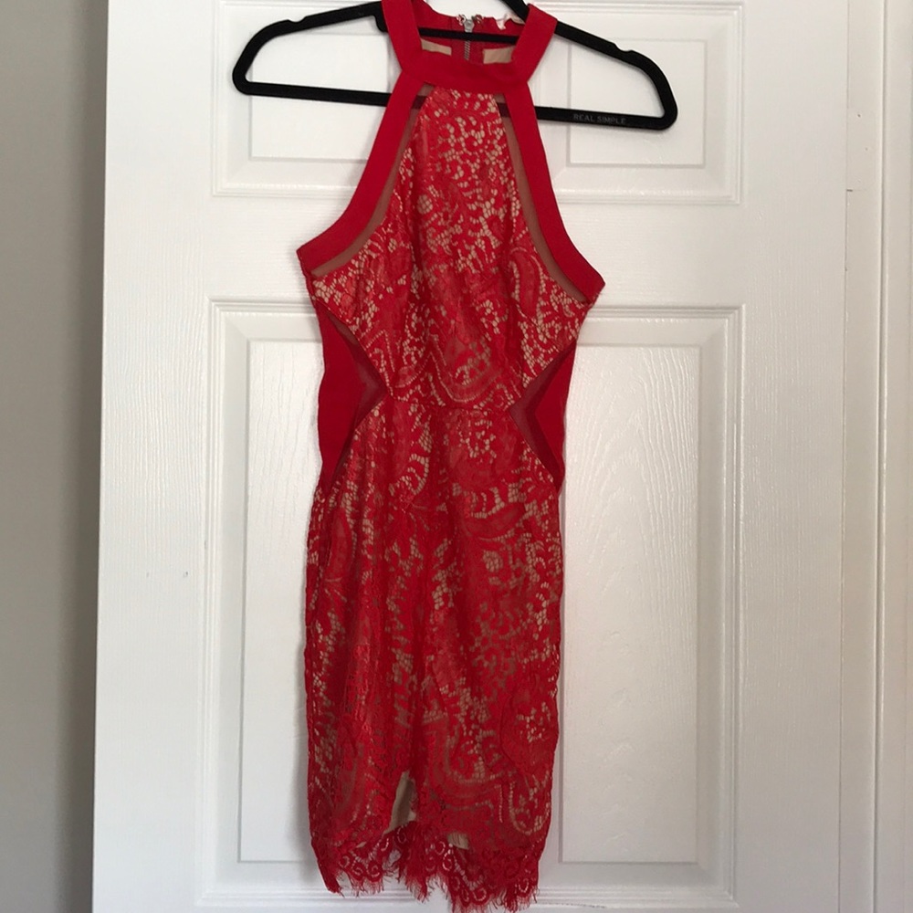 Beautiful Red Lace Cocktail Dress